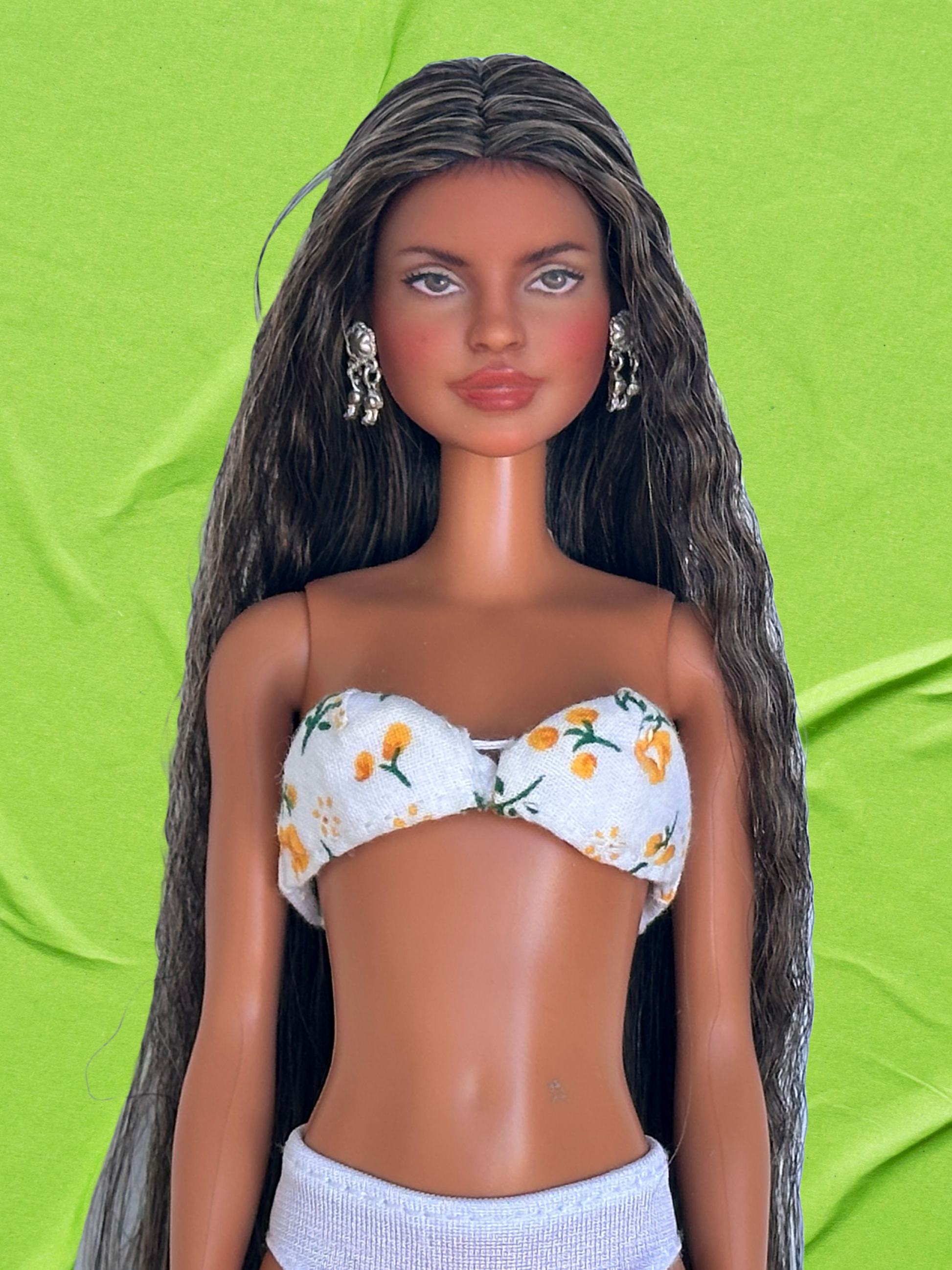 Repainted Fashion Doll with Long Hair with Big Breasts