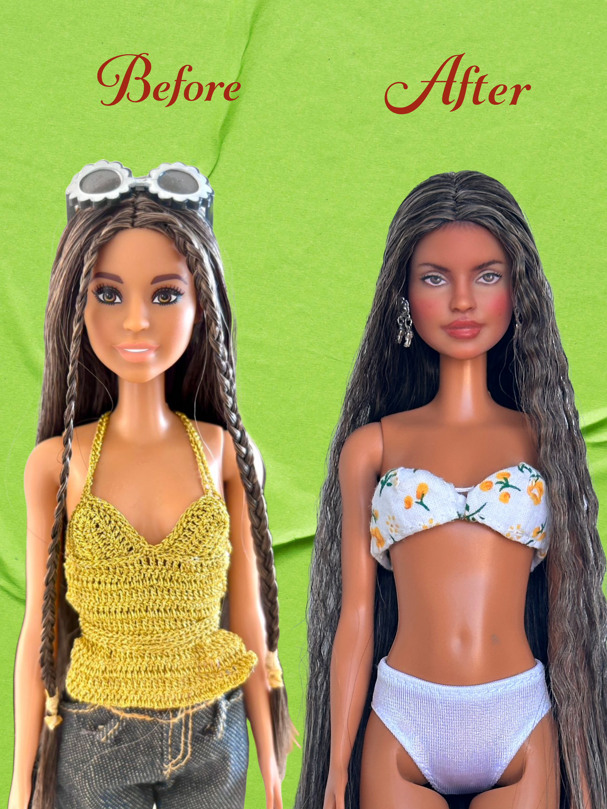 Repainted Fashion Doll with Long Hair with Big Breasts