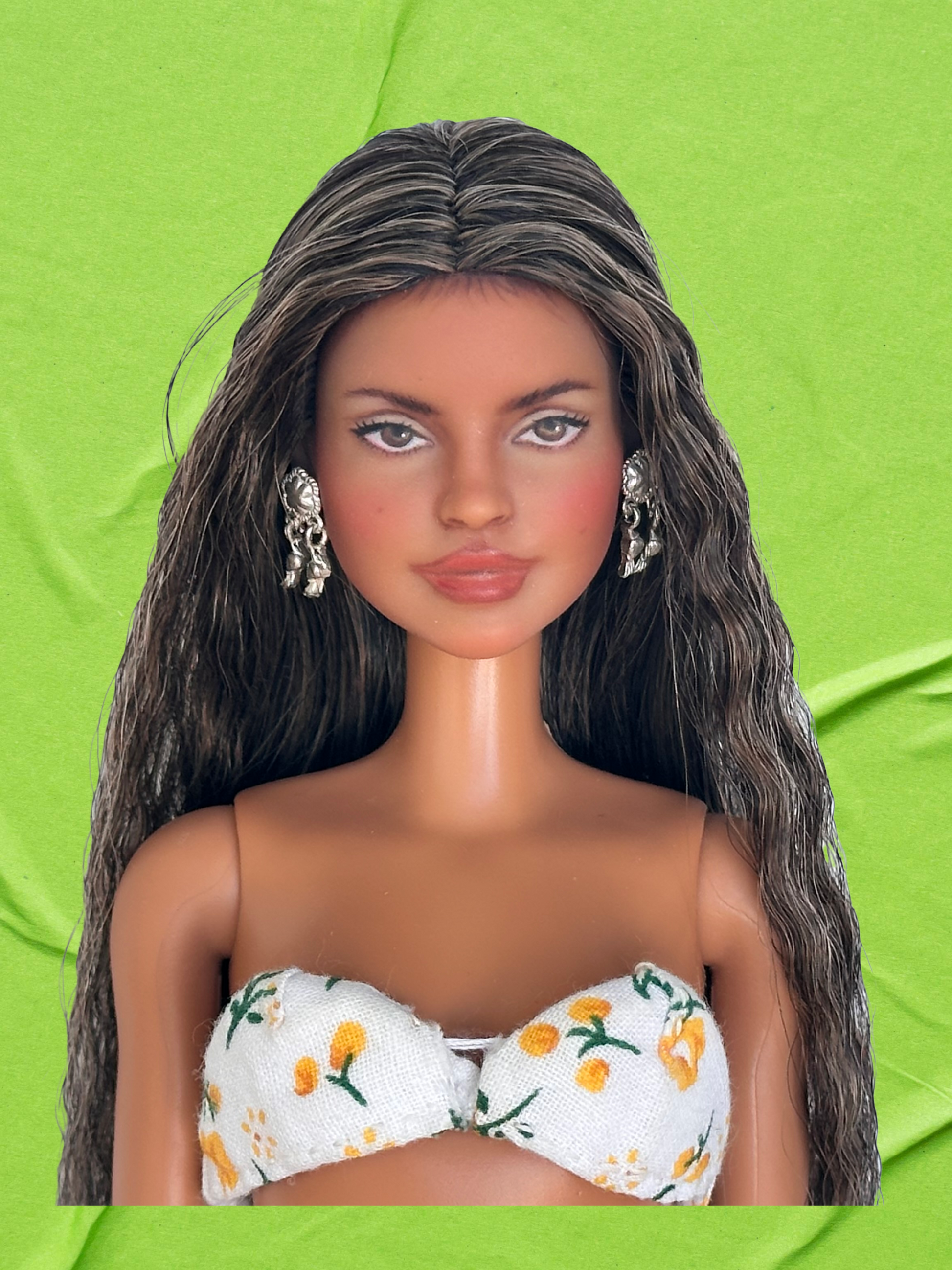 Repainted Fashion Doll with Long Hair with Big Breasts