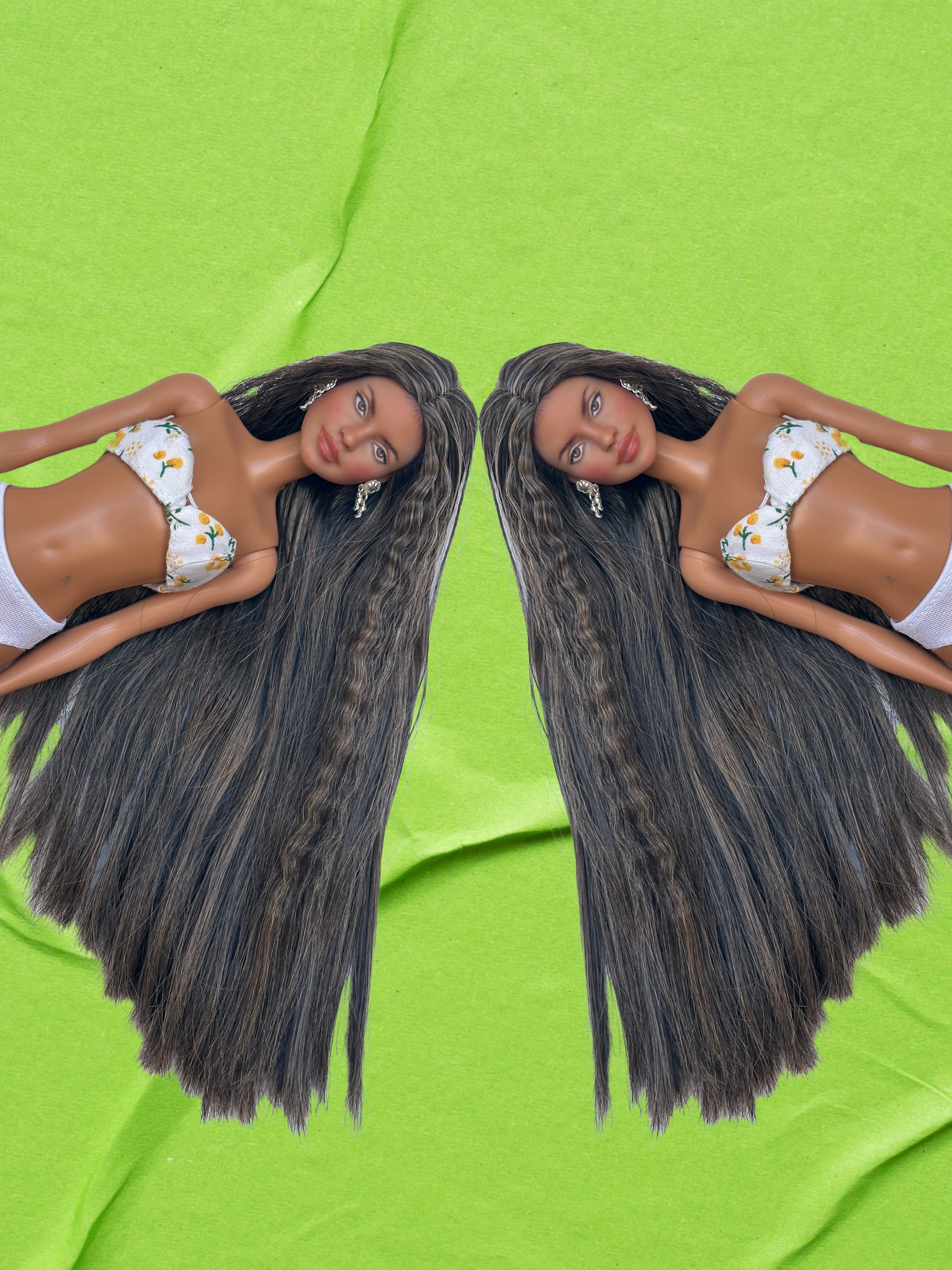Repainted Fashion Doll with Long Hair with Big Breasts