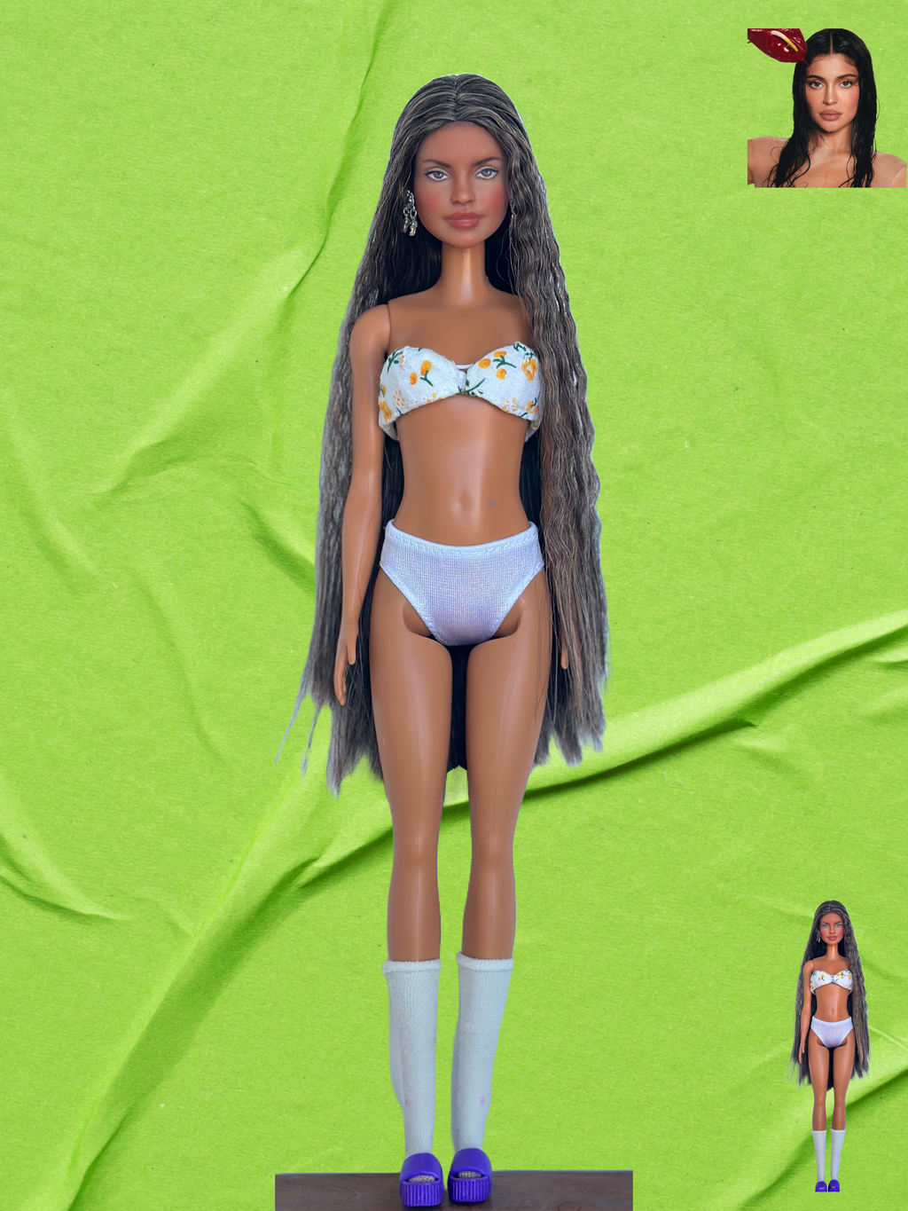 Repainted Fashion Doll with Long Hair with Big Breasts