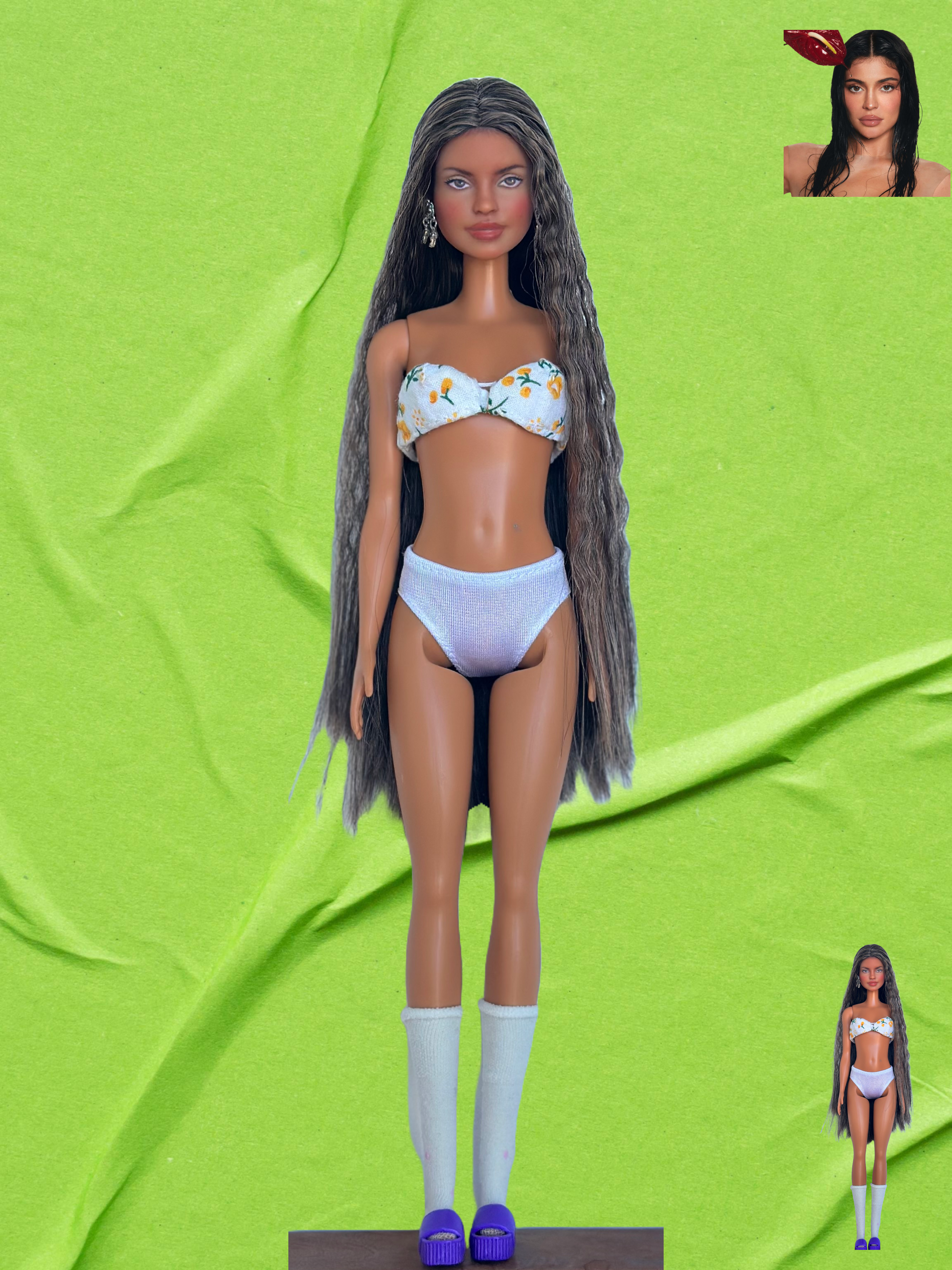 Repainted Fashion Doll with Long Hair with Big Breasts