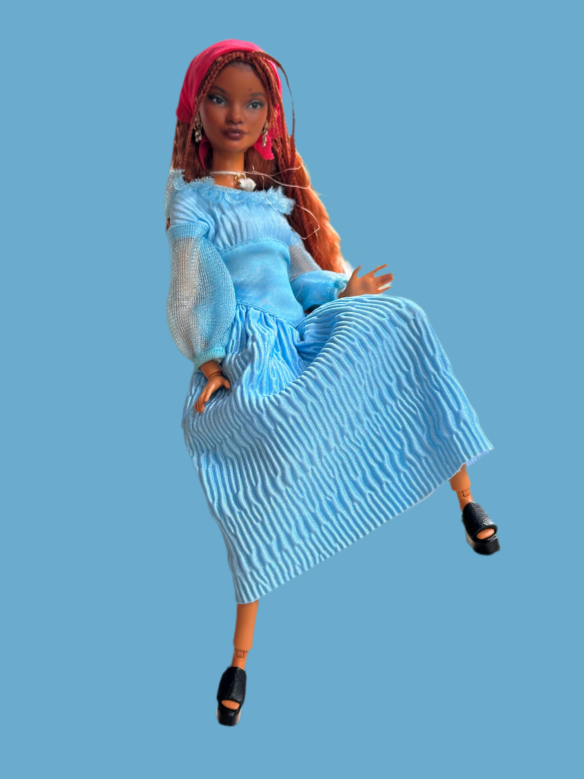 OOAK Mermaid Repaint Doll: Petite Articulated Collector Doll