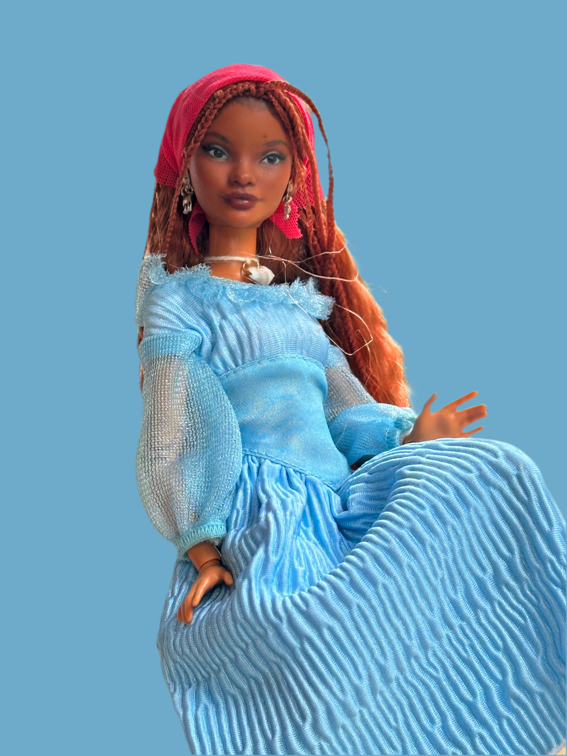 OOAK Mermaid Repaint Doll: Petite Articulated Collector Doll