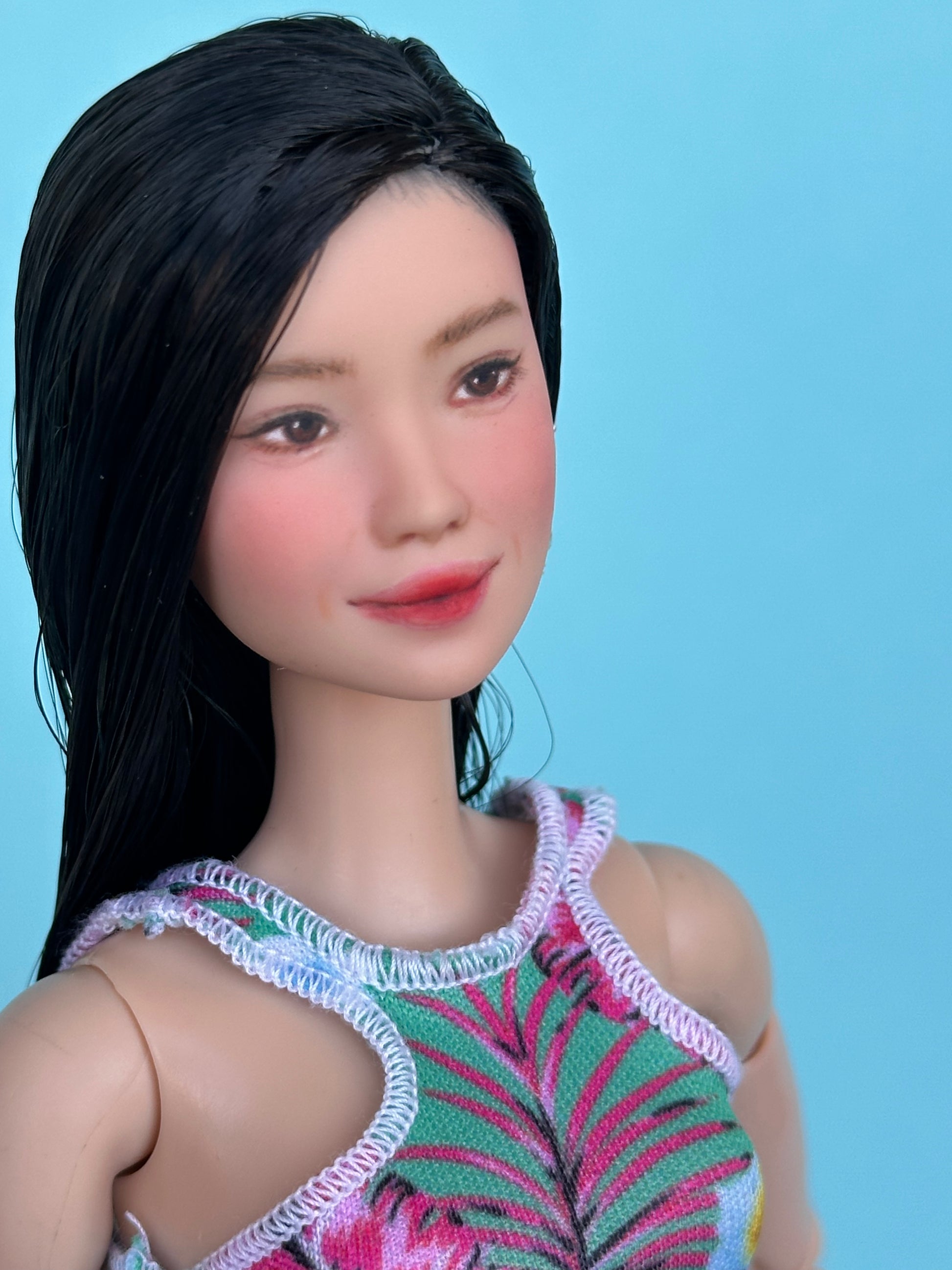 Custom dolls • Art dolls • Ooak Asian  Fashion Doll Hand Painted with Fully Articulated Body