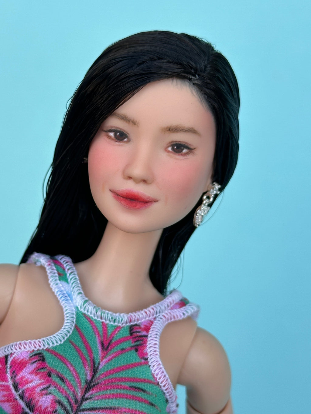 Custom dolls • Art dolls • Ooak Asian  Fashion Doll Hand Painted with Fully Articulated Body