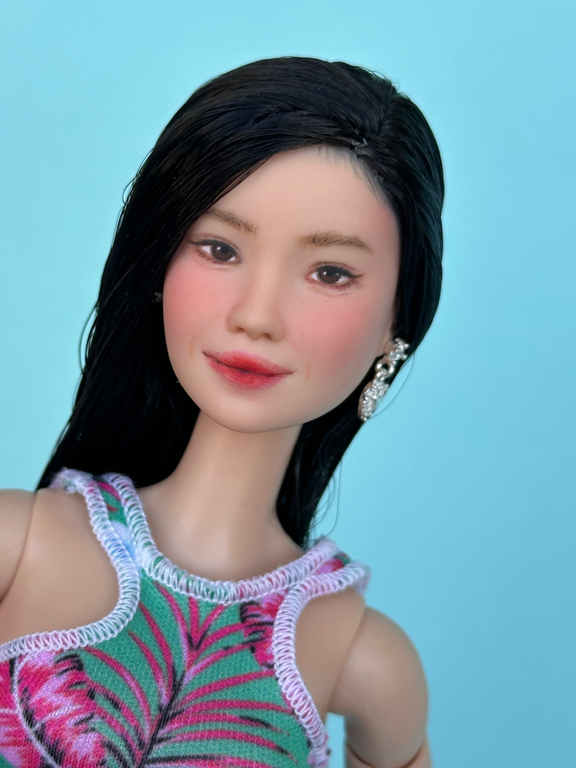 Custom dolls • Art dolls • Ooak Asian  Fashion Doll Hand Painted with Fully Articulated Body