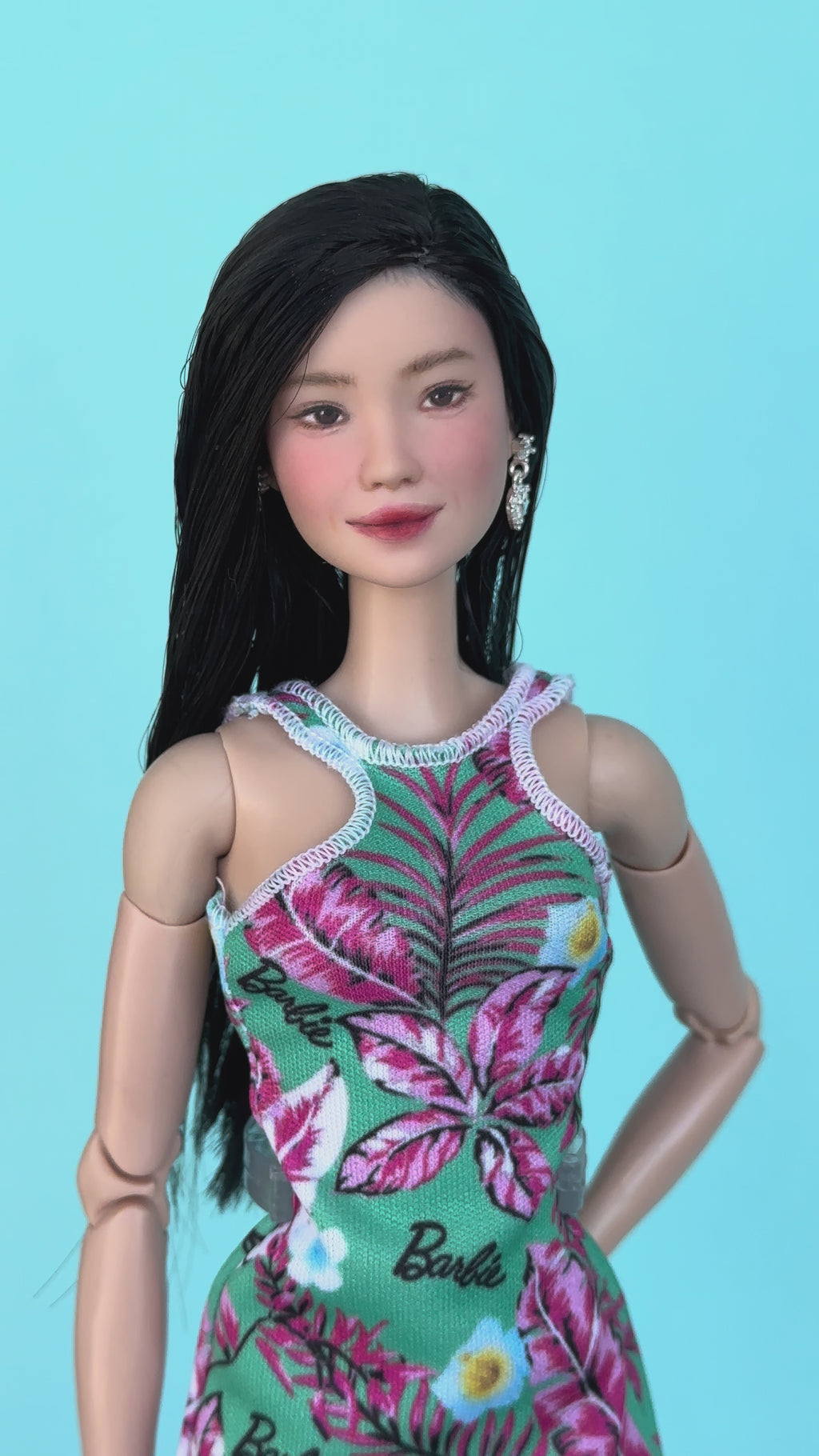 Custom dolls • Art dolls • Ooak Asian  Fashion Doll Hand Painted with Fully Articulated Body