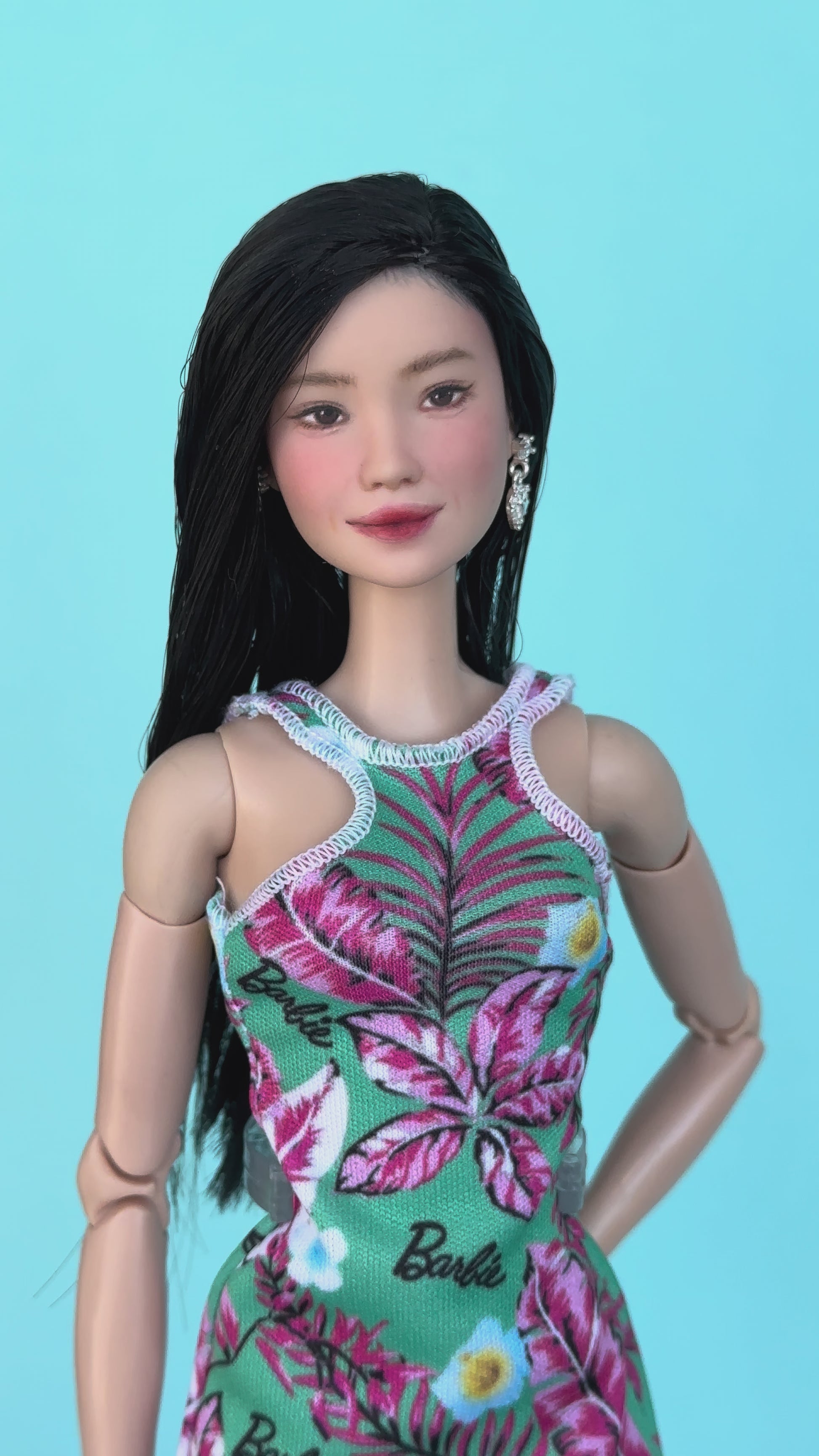 Custom dolls • Art dolls • Ooak Asian  Fashion Doll Hand Painted with Fully Articulated Body